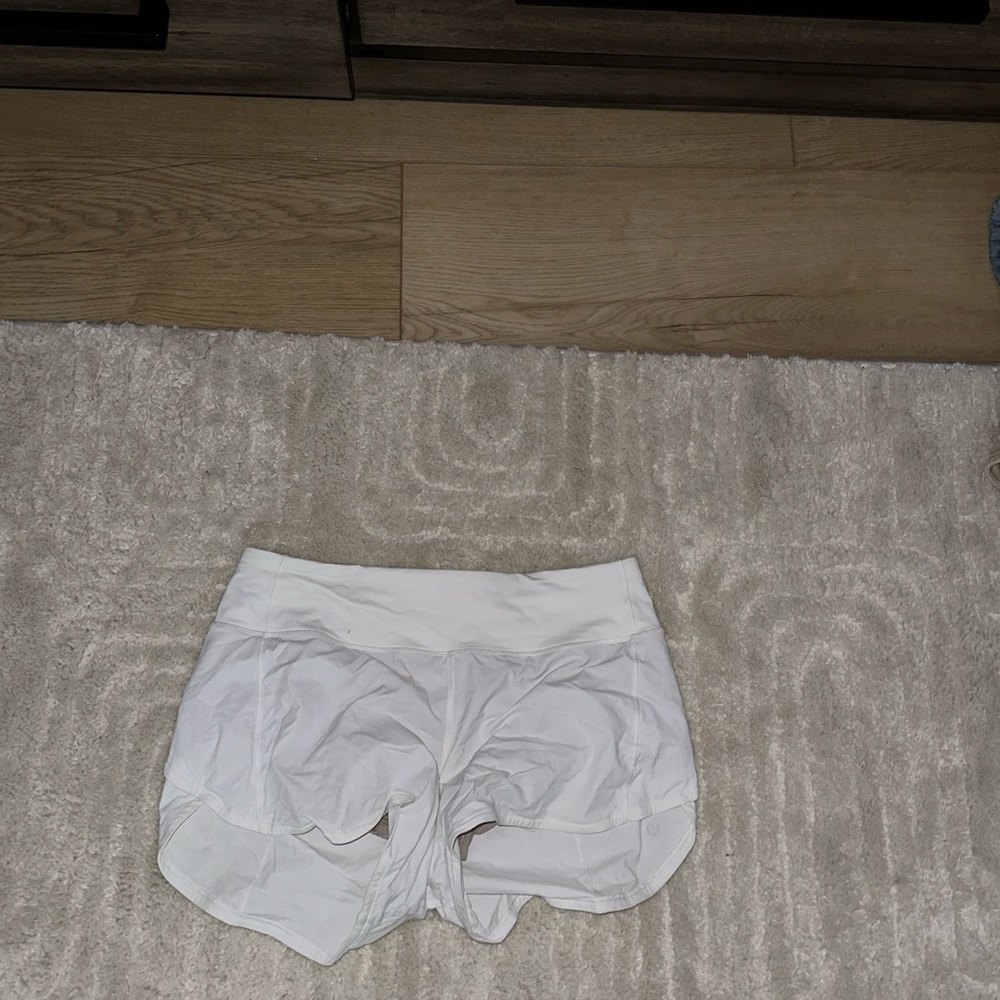 white speed up shorts